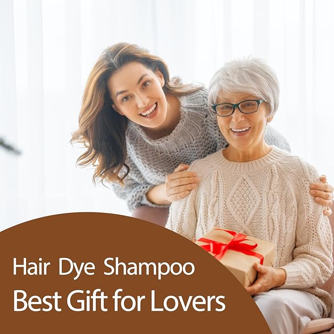 Hair Dye Shampoo 3 in 1, Black Hair Dye for Men & Women, Long Lasting Hair Color for 100% Gray Hair Coverage, Easy to Use, Shampoo for Color Treated Hair Dye 16.9 Fl Oz (Black)