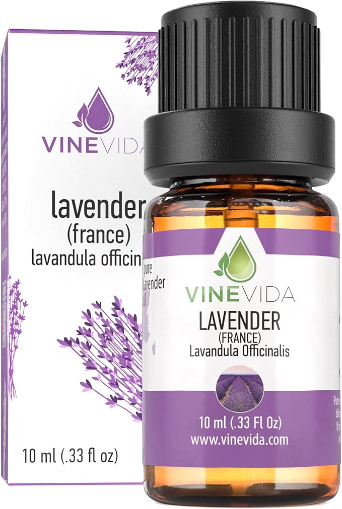 VINEVIDA Lavender France Essential Oil 10 mL - Undiluted Lavender Oil 10 mL - Lavender - DIY Candle Scents for Candlemaking - 10 mL Essential Oil for Soap Making Safe for Skin (4OZV-OBP-LAV-FRA-10ML)