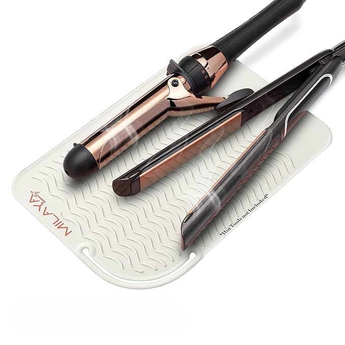 Heat Resistant Mat - Curling Iron Holder - Silicone Heat Resistant Mat - Makeup Mat - Hot Tools Mat - Hot Tools Flat Iron Holder - Vanity Decor - Vanity Accessories