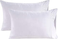 Lane Linen 100% Organic Cotton Pillow Cases Queen Size Set of 2 (20"x30") - Cotton Pillowcases Queen Size - Soft White Pillow Cases Set of 2 - Queen White Pillow Case Pack of 2 - White