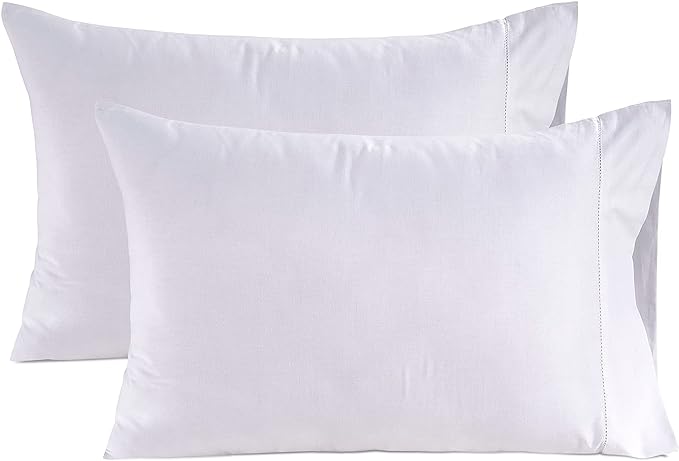 Lane Linen 100% Organic Cotton Pillow Cases King Size (20''x36'') King Size Set of 2 Certified Organic Cotton Pillowcases Set of 2 White Pillow Cases