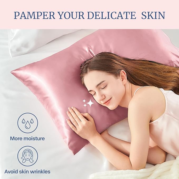 BEDELITE Satin Pillowcase for Hair and Skin, Super Soft Similar to Silk Pillow Cases 4 Pack with Envelope Closure, Cooling Pillowcases for Women Men (20"x36" King Size, Nostalgia)