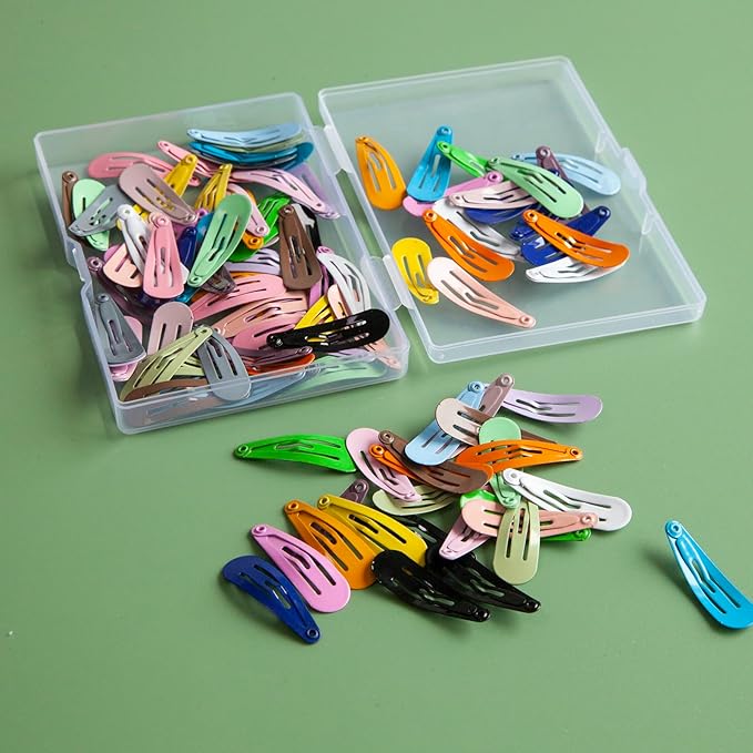 Upgrade Snap Mini Hair Clips - 100PCS Kids Metal Non Slip Hair Bow Clips for Girls Toddlers Hair Accessories(1.2 Inch 20 Colors)