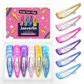 48 Pcs Snap Hair Clips 2 Inch, Y2k Cute Metal Hair Barrettes Non Slip, Colorful Hairclips for Women Girls Kids Fine Hair Styling Accessories (Neon Pop)
