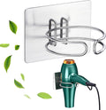 Hair Dryer Holder Wall Mounted, Hairdryer Holder for Bathroom, Blow Dryer Holder, Hair Tool Organizer for Hair Dryer Hanger Storage, Adhesive Blow Dryer Organizer (Silver)