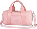 Compact Sports Gym Bag for Women Girls, Cute Mini Duffle Bag with Wet Pocket & Shoes Compartment, Personal Item Travel Workout Bag, 16"-Small, Pink