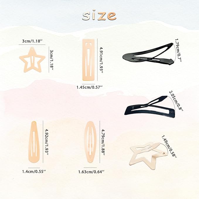 100PCS Snap Hair Clips for Women, 2 Inch Non-Slip Metal Barrettes, Stylish Hair Accessories for Girls, Perfect for Daily Use and Styling