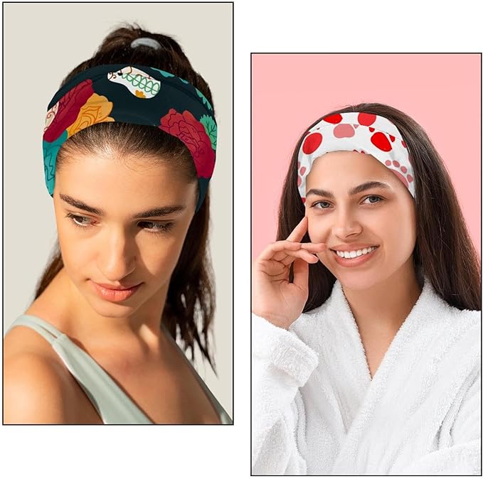6 Pcs Stretchy Headbands for Women, Absorbed Sport Headband Soft Twist Knotted Headbands for Daily Life Yoga Workout, Dogs Collection Multi Animal