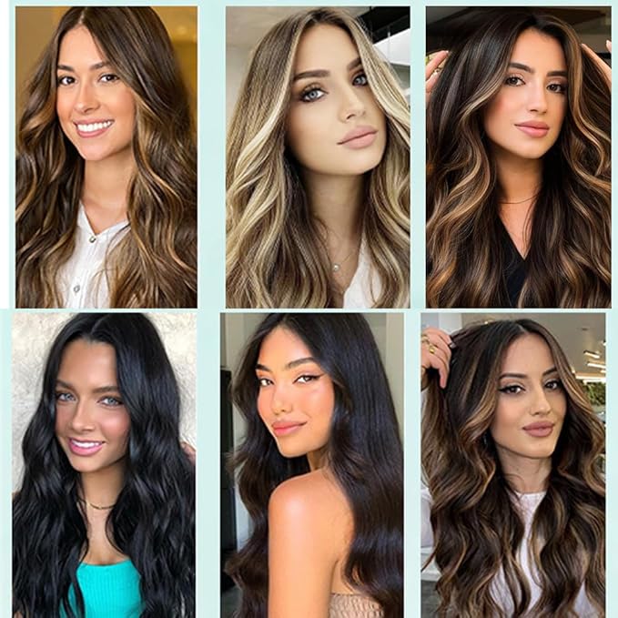 Balayage Clip in Hair Extensions Real Human Hair Straight Remy Human Hair Clip ins for Women, Natural Soft Human Hair, 8Pcs 120g, 30inch #1B/6/1B Balayage Natural Black to Chestnut Brown