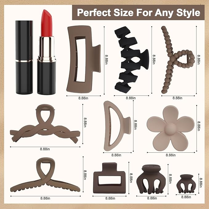 10PCS Non-Slip Hair Clips Jaw Clips for Thick Hair Clamp Flower Non-Slip Hair Accessories with Multi-Styles for Women Girls