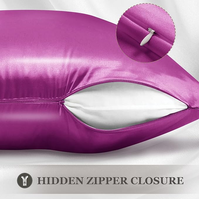 Adubor 100% Silk Pillowcase - Mulberry Silk Pillow Cases, 23 Momme 6A Grade Fibers, Silk Pillow Case for Hair and Skin Health, with Hidden Zipper (Queen 20''x30'', Dark Purple, 1PC)