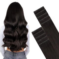 GOO GOO Invisi Edge Tape in Hair Extensions Human Hair, 2 Dark Brown, 10pcs 18inch 25g, Virgin Remy Hair, Seamless Injected Tape, Natural Look