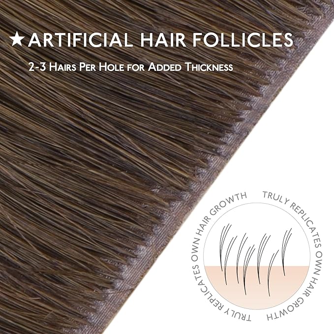 WENNALIFE Invisi Edge & Classic Tape in Hair Extensions Human Hair, 18 Inch 100g 40pcs(20pcs Invisi Edge & 20pcs Classic) Cool Ash Brown Invisible Luxury Remy Hair Natural Seamless Injected Tape Ins