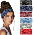 6 Pack Headbands for Women - Short Hair Bandana Headbands, Non Slip Elastic Sweat Hairbands, Soft Fabric Hair Wraps for Girls - Suitable for Workout, Yoga, Running & Sport (E-6)