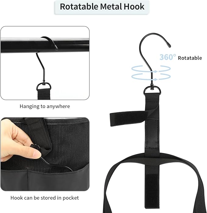 Shower Caddy Portable, Hanging Mesh Shower Caddy, Travel Toiletry Bag for Women Men, Quick Dry Shower Tote Bag with Rotable Hook for Bathroom, Gym, Camping, Beach, Swimming, Traveling