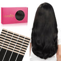 WENNALIFE Tape in Hair Extensions, 16 Inch Natural Black Human Hair, 40pcs 100g Straight Invisible Reusable Real Extensions