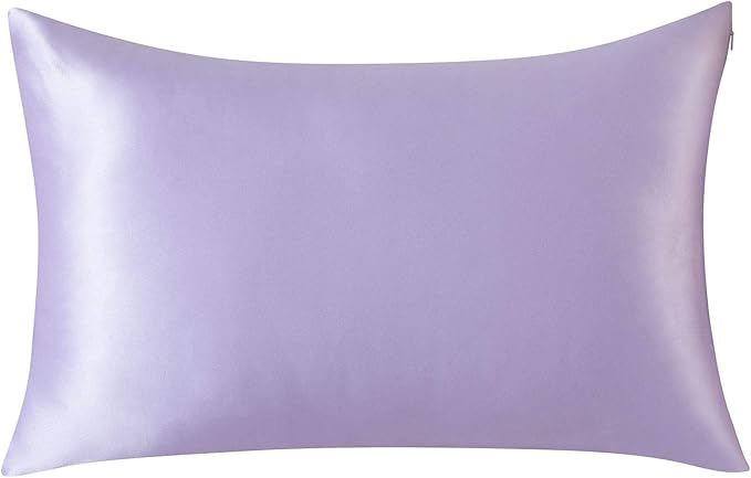 SLPBABY 100% Natural Pure Silk Pillowcase for Hair and Skin, Both Side 19 Momme Silk, Luxury Smooth Satin Pillowcase Cover with Hidden Zipper (Queen, Lavender)