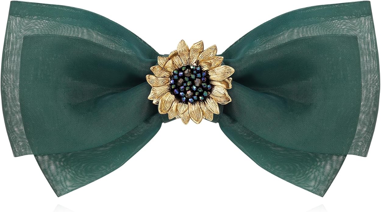 Sunflower Brooch pin with hand beading, She's Free Style Just For You Flower Oil Dropping Brooches for women, Metal Plating Process Safety pins with Nail Bead Crystal