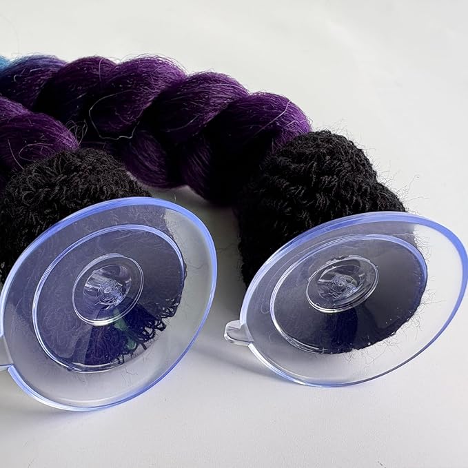 Braids Pigtails with Suction Cup for Motorcycle, Ski, Bicycle Helmet Decoration 2 Pieces