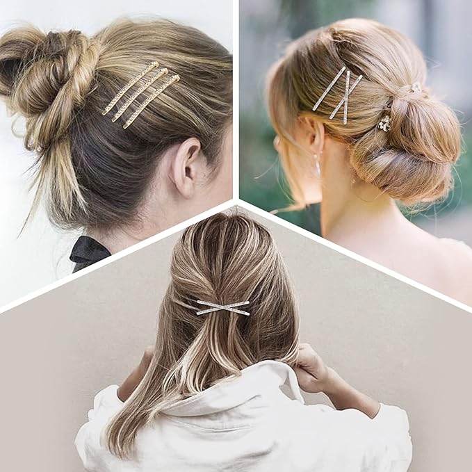 20 Pieces Rhinestone Bobby Pins Crystal Hair Clips Gold and Silver Diamond Hair Pin Sparkling Hair Barettes Sytling Decorative Accessories for Women and Girls