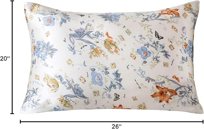 SLPBABY Silk Pillowcase for Hair and Skin with Hidden Zipper Print (Standard(20''x26''), Pattern 23)