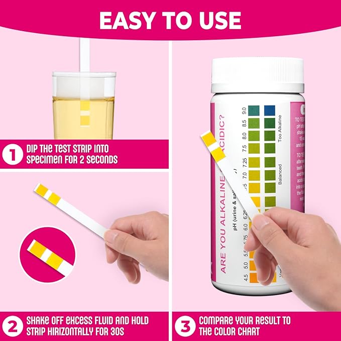 pH Test Strips – 150 Count – pH Range 4.5–9 – for Urine and Saliva – Litmus Paper, pH Paper for Women and Male, and pH Balance Testing,Home Use