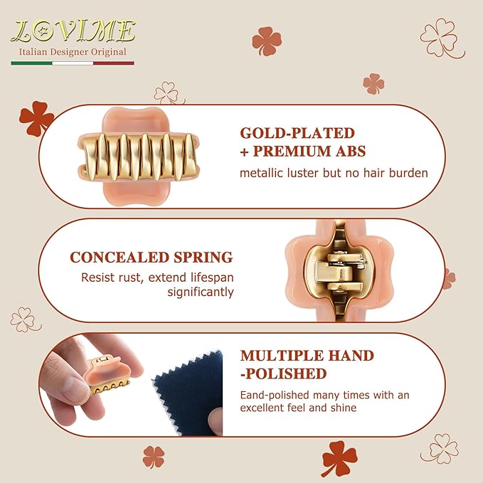 2026 Premium Durable Hair Claw Clip for Women, Original Italian Designed Strong Grip Hair Bang Clips for Thin Hair, No Slip Jaw Clips with Gift Box for Christmas Birthday Girls, 1.2" Pink Minimal