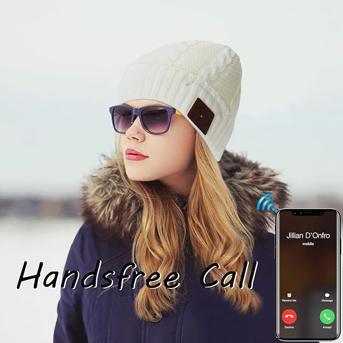 Wireless Music Hat Men Women Beanie Girls Hat Over Ear Headset Sports Stereo Headphone with Microphone Speaker Womens Beanie Cap