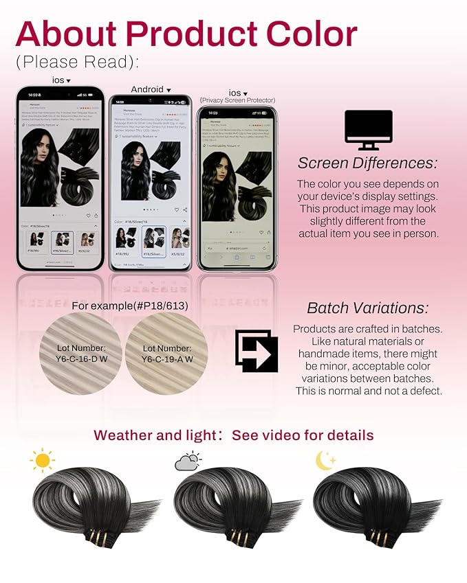 Moresoo Black And Silver Human Hair Clip in Extensions Balayage Natural Black to Silver Grey Hair Extensions Real Human Hair Clip ins Remy for Women Double Weft 80g/5pcs 16 in