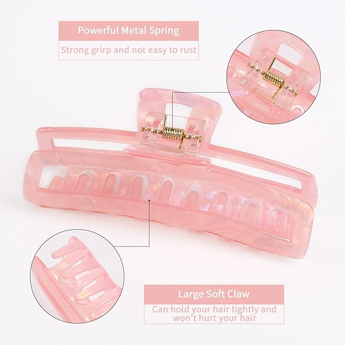 Jayongnee Nonslip French Large Hair Clips for Women Girls, Strong Hold Hair Jaw Clamps for Thin/Medium Thick Hair