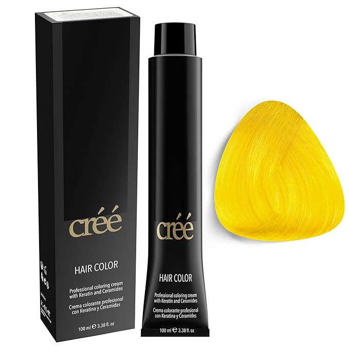 Cree Professional Yellow - Permanent Hair Color - Long Lasting, Rich Vibrant - Gray Coverage 100ml - 3.4 fl.oz.