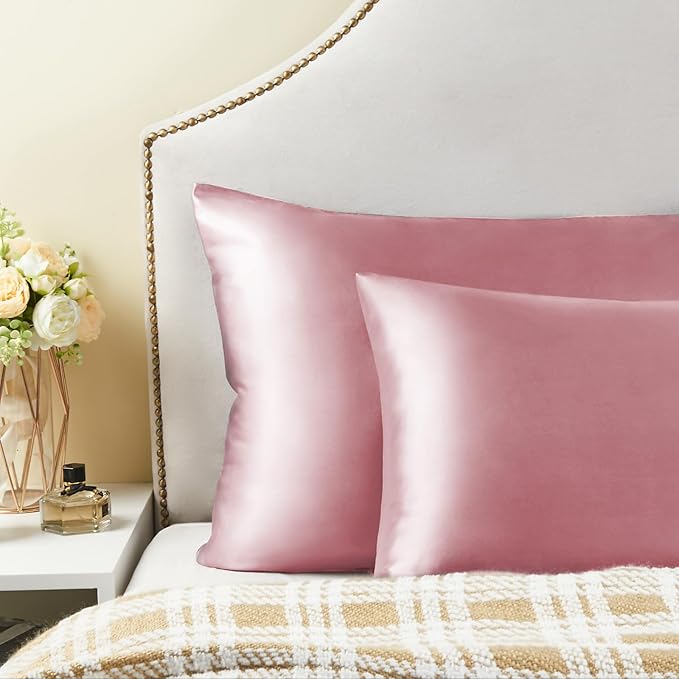 BEDELITE Satin Pillowcase for Hair and Skin, Super Soft and Cooling Similar to Silk Pillow Cases 2 Pack with Envelope Closure, Gift for Women Men(20"x26" Standard Size, Nostalgia)