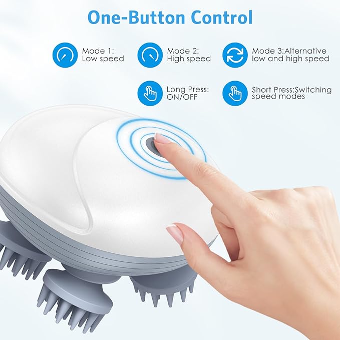 Cat Massager, Electric Scalp Massager, Head Massager with 4 Massage Heads, Back and Scalp Massager Relieving Tight Stiffness Muscles, Promote Bonding