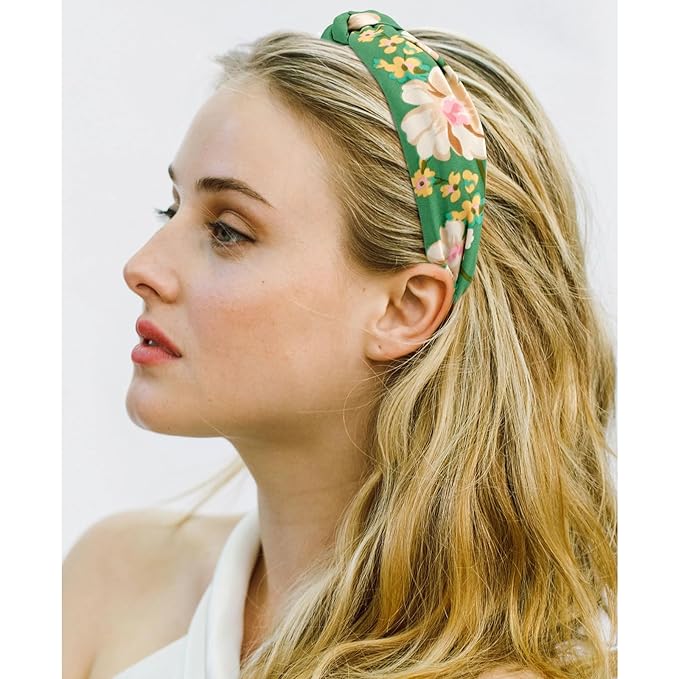 VELSCRUN Headbands for Women Girls 12 Pack Stylish Top Knotted Headbands Flower Headband For Women's Hair Non Slip Women Fashion Head Bands Wide Hairband Mom Sisters Hair Accessories