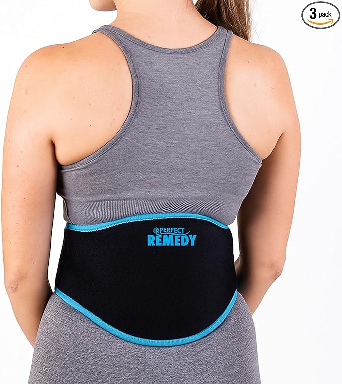 Perfect Remedy Back Ice Pack Wrap for Pain Relief, Ice Packs for Injuries Reusable with 2 Gel Inserts for Lumbar Pain, Sciatica, Coccyx, Surgery Recovery, Herniated Disc Relief, Hot & Cold Therapy