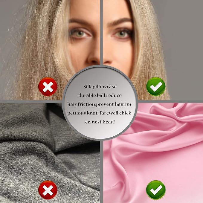 Silk Pillowcase for Hair and Skin,Soft,Breathable and Sliky 100% Standard Size Pillow Cases Set of 2,Both Sides Natural Mulberry Silk Pillowcases with Hidden Zipper(Standard Size 20"X 26",2pcs)