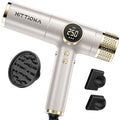 Dual Voltage Travel Hair Dryer with Diffuser - 2000W High-Speed Ionic Diffuser Hair Dryers Gift for Women, Fast Drying, Low Noise, Lightweight, No Heat Damage, European Travel 110V-120V/220V-240V