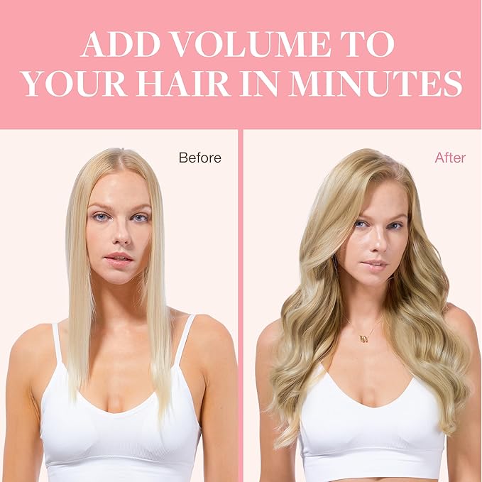 GOO GOO Clip in Hair Extensions Real Human Hair, Remy Human Hair Extensions Clip ins for Women, Natural Human Hair, 22 Inch 170g 7Pcs, 8A/22 Medium Brown Highlighted Golden Blonde