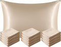 NTBAY 12 Pack Satin Standard Pillowcases for Hair and Skin, Luxurious and Silky Pillow Cases with Envelope Closure, 20 x 26 Inches, Taupe