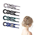 Prestige French Hair Pins, Acetate Leopard Print Hair Pin for Women,Suitable for All Hair Types (Multicolor-C-4PCS)