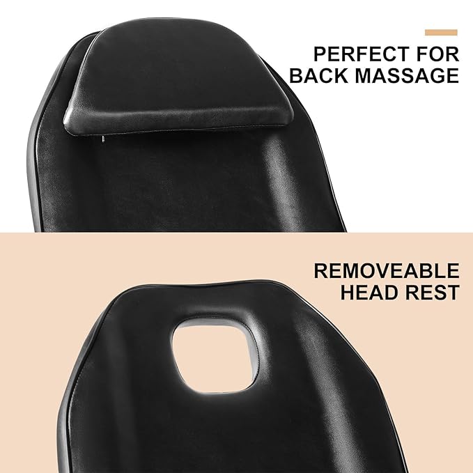 Artist hand Facial Tattoo Chair Massage Bed Salon Lash Chair for Eyelash Extensions Tattoo Table Salon Chair with Trays (Black 1)
