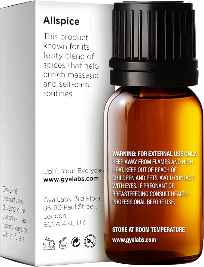 Gya Labs Allspice Essential Oil - 0.34 Fl Oz - for Hair, Skin, Diffuser, Aromatherapy & DIY Candle Making Scent
