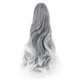Claw Clip Ponytail Extension 18" Clip in Wavy Ponytail Hair Extensions Long Pony Tails for Women Extensions Black to White Wave Hairpiece