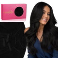 WENNALIFE Invisi Edge & Classic Tape in Hair Extensions Human Hair, 16 Inch 50g 20pcs(10pcs Invisi Edge & 10pcs Classic) Jet Black Invisible Luxury Remy Hair Natural Seamless Injected Tape Ins