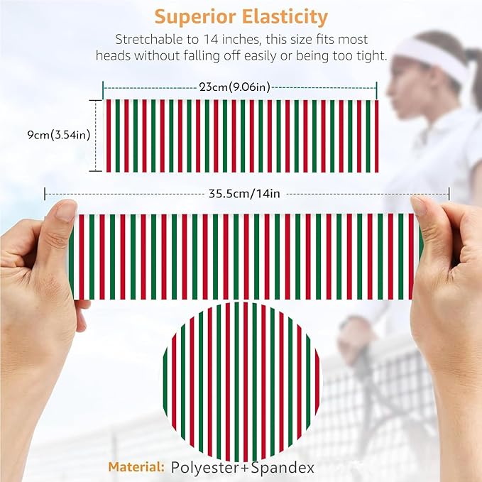 4PCS Christmas Headbands for Women Trendy Wide Head Bands for Women's Hair Non Slip Wraps Elastic Stretchy Bandanas Workout Hair Bands Fashion Hair Accessories Birthday Gifts for Valentines