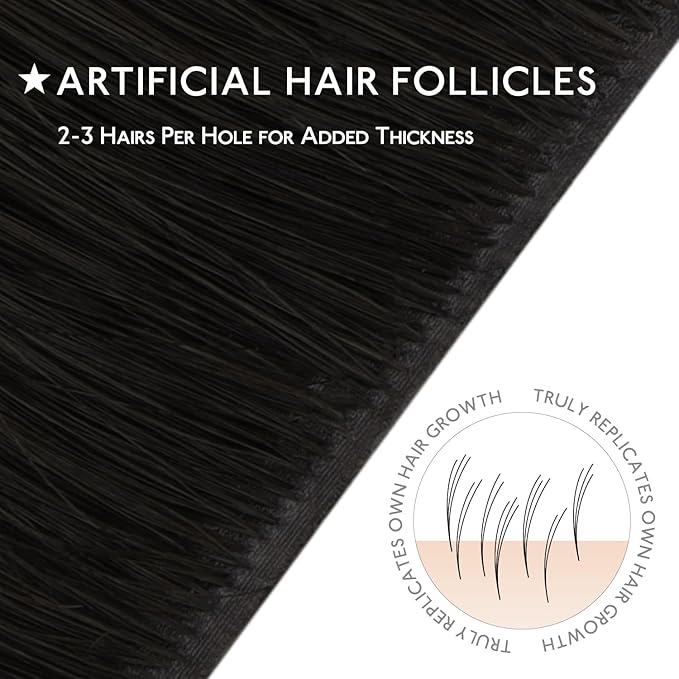 WENNALIFE Invisi Edge & Classic Tape in Hair Extensions Human Hair, 20 Inch 100g 40pcs(20pcs Invisi Edge & 20pcs Classic) Natural Black Invisible Luxury Remy Hair Natural Seamless Injected Tape Ins