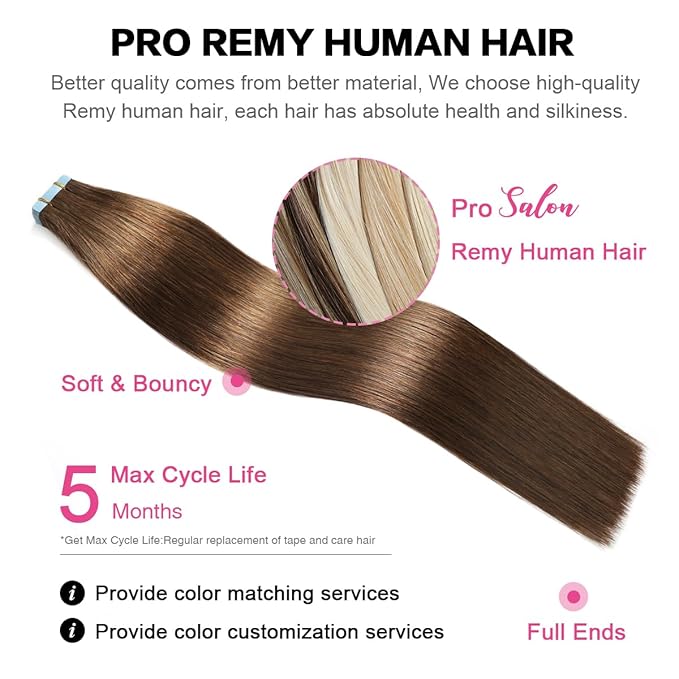 SUYYA Tape in Hair Extensions Human Hair Chocolate Brown 100% Real Human Hair 20pcs 40g/pack Straight Seamless Skin Weft Remy Tape Hair Extensions(12 inches #4 Dark Brown)