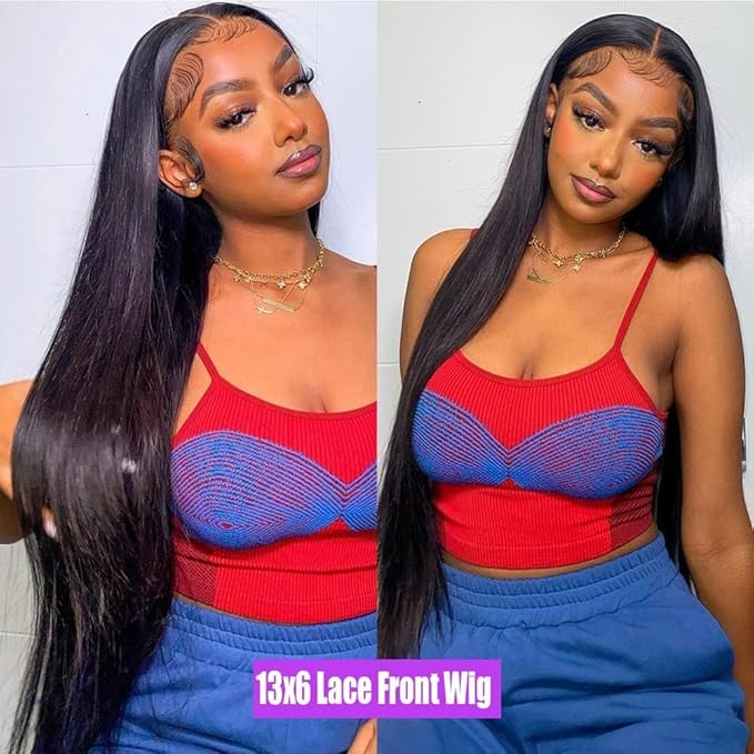 13x6 Straight Lace Front Wigs Human Hair HD Transparent Lace Front Human Hair Wigs 40 Inch