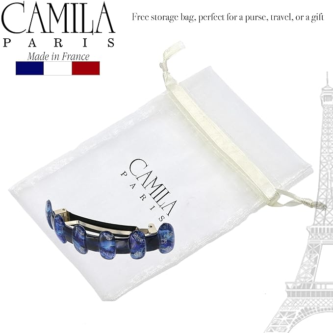 Camila Paris CP3302 French Hair Barrette Clip for Girls for Thick Curly Wavy Long Hair, Strong Hold Grip Hair Clips for Women, Automatic, No Slip Durable Styling Girls Hair Accessories, Made in France