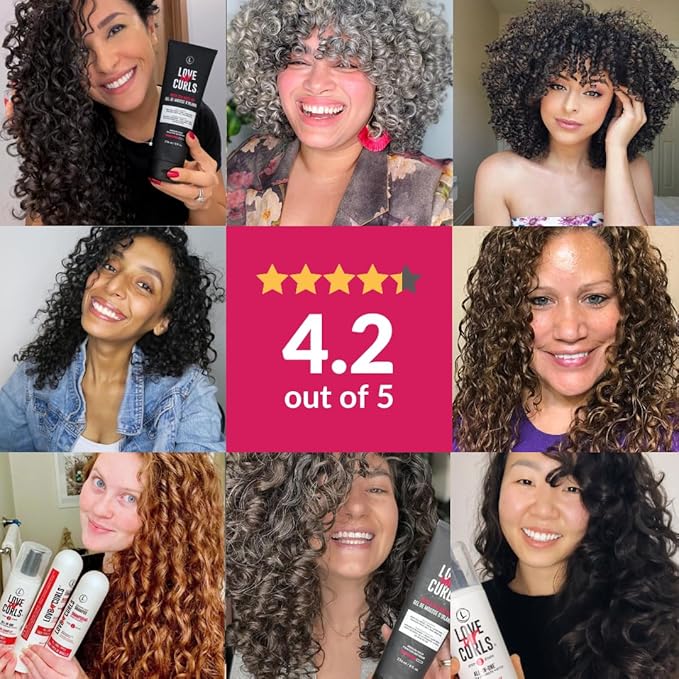 Love Ur Curls - Shampoo, Conditioner, Kinky-Coily All In One Styler to repair, define and hydrate hair and Irish Sea Moss Gel for touchable hold